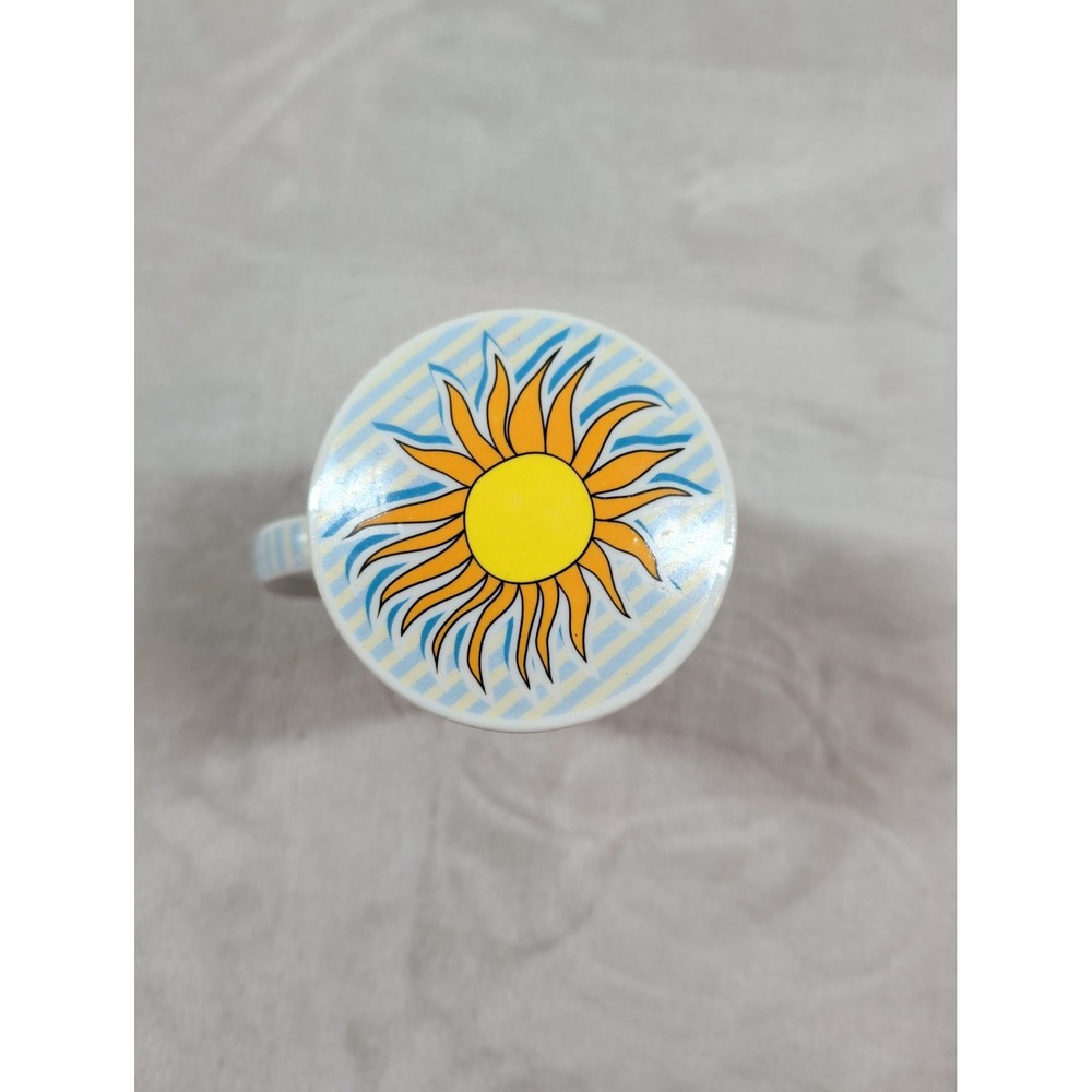 Sigris Spanish Quote Tea Infuser Mug with Lid Ceramic Strainer Sun Rainbow Blue - Picture 5 of 11